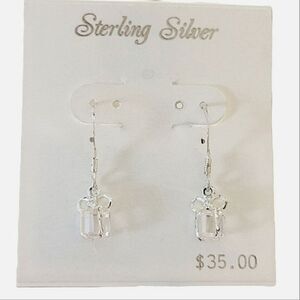 Sterling Silver Crystal Gift Dangle Earrings